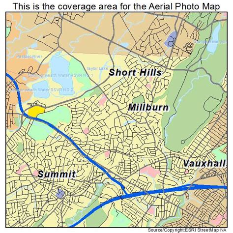 Aerial Photography Map Of Millburn Nj New Jersey