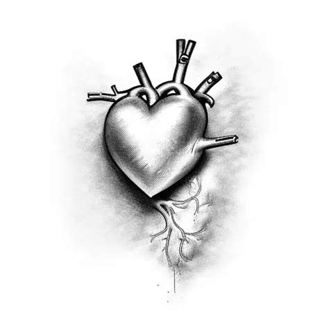 Black And Grey Heart Tattoo Idea Blackink Ai