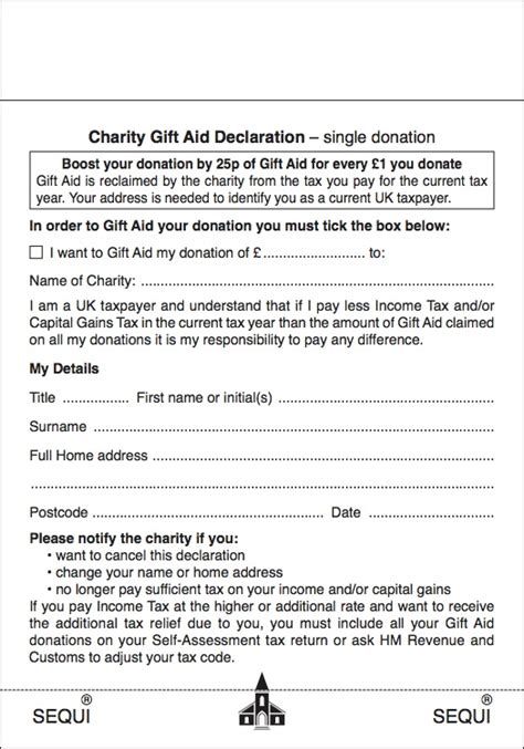 Gift Aid Charities Donation Envelopes