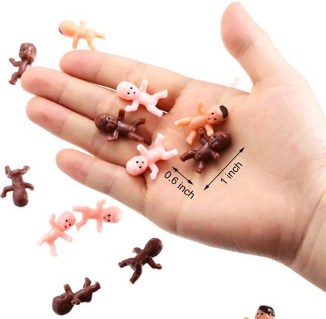 180 Pieces Mini Plastic Babies 1 Inch Baby Doll For Baby Shower Party