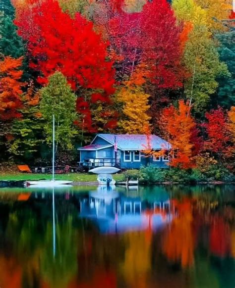 Pin Di Ed Blevins Su Autumn Paesaggi Paesaggio Autunnale Case Sul Lago