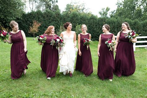 Maroon Floor Length Bridesmaid Dresses Bridesmaid Burgundy