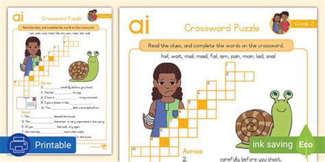Grade 2 Crossword Puzzle Ai Teacher Made Twinkl