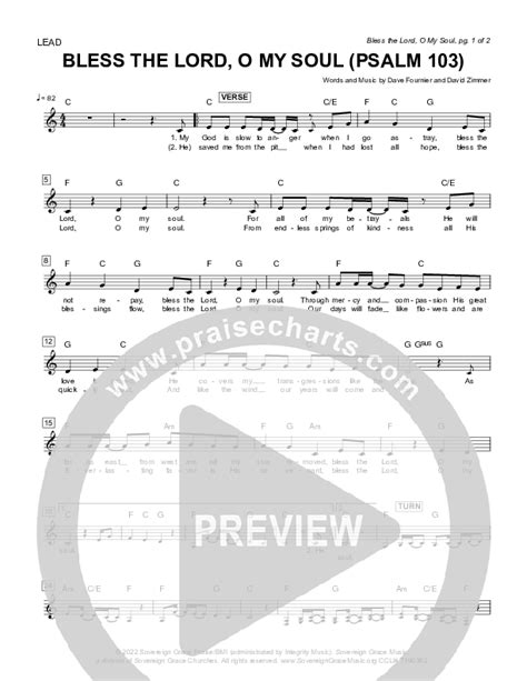 Bless The Lord O My Soul Psalm 103 Sheet Music Pdf Sovereign Grace