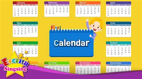 Kids Vocabulary Calendar Months And Days Learn English For Kids