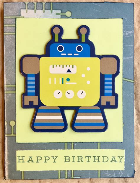 See the best & latest target birthday code on iscoupon.com. Handmade stamped little boy birthday card robot magnet Target Dollar Spot supplies quick fast ...