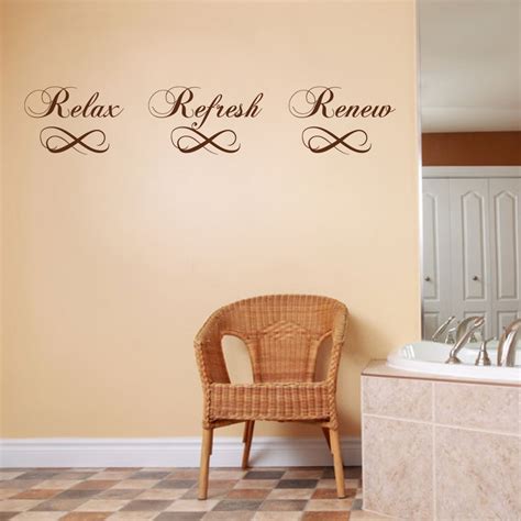Relax Refresh Renew Wall Decal Bathroom Wall Sticker Home Decor Elegant