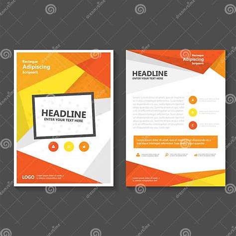 Orange Yellow Vector Leaflet Brochure Flyer Template Design Book Cover