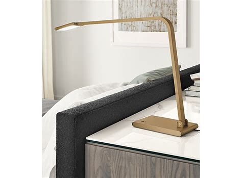 Brushed metal table lamp $125.00. Reach Table Lamp in Brushed Gold - Room & Board