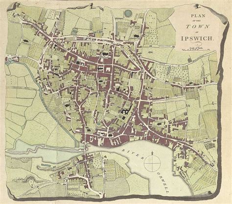 Ipswich Historic Lettering Map 1780