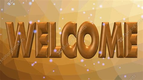 Welcome Golden Animated Lettering On Polygonal Background Word