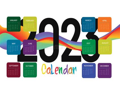 2023 Calendar Year Vector Illustration Stock Vector Illustration Of