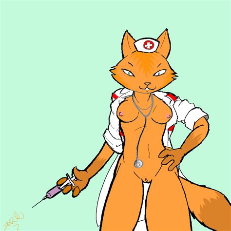 Rule 34 Anthro Bottomless Clothing Female Female Only Firefox Fox Front View Hand On Hip