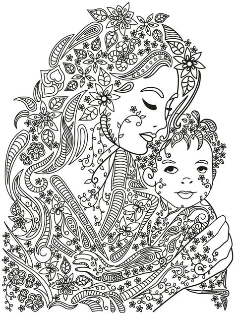 Mother And Child Coloring Page Unicorn Coloring Pages Printable Adult