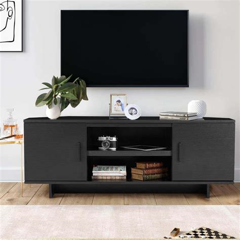 Minimal Tv Stand With 2 Doors And Shelves Classical Design Tv Cabinet