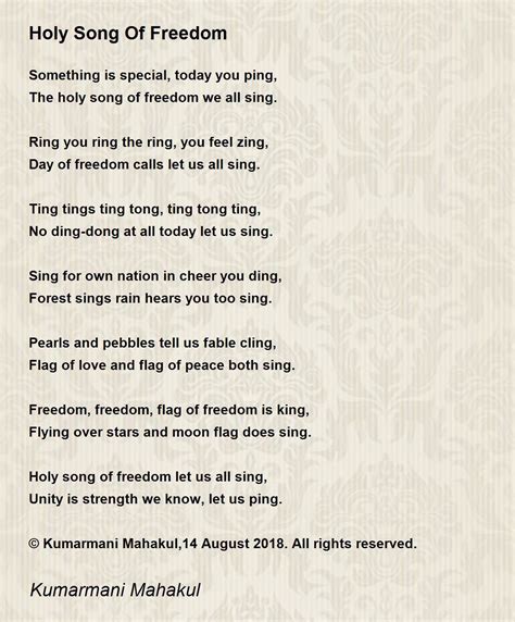 Holy Song Of Freedom Holy Song Of Freedom Poem By Kumarmani Mahakul