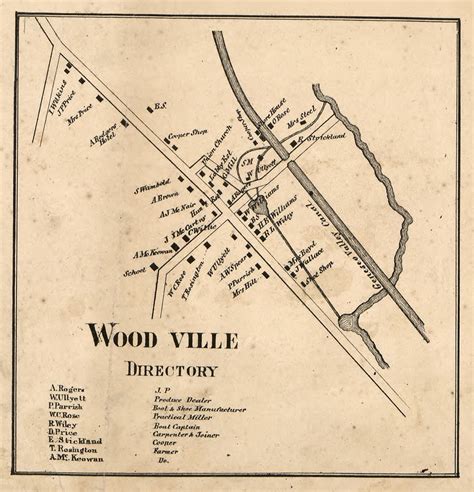 Woodville New York 1858 Old Town Map Custom Print Livingston Co