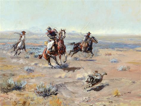 Roping A Wolf 1904 Painting By Charles Marion Russell Pixels
