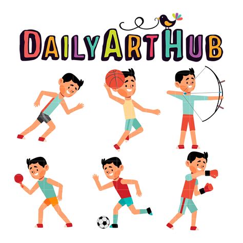 Sports Athlete Boys Clip Art Set Daily Art Hub Free Clip Art Everyday