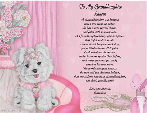Granddaughter Personalized Poem T For Birthday Or Christmas Ebay