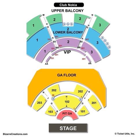 Nokia Theatre Seating Chart Concert