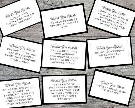 Adults Only Would You Rather Printable Cards Party Game 40 Cards Etsy