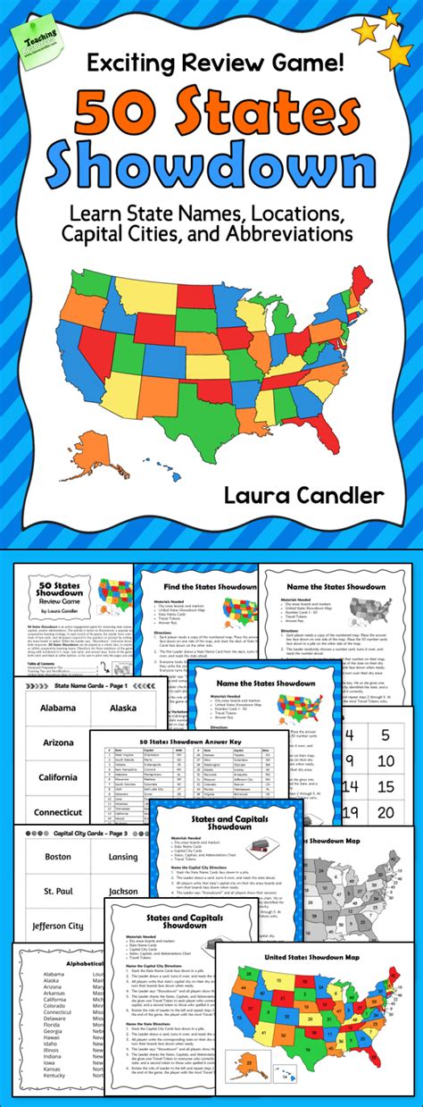 States And Capitals Game 50 States Showdown Review Activity States