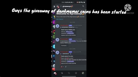 The Giveaway Of Dank Memer Coins Youtube