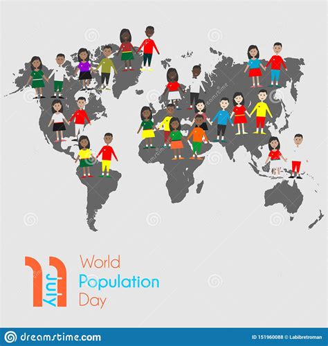 Its population is estimated to be at 3.2 million people made up by 33 ethnic groups. World Population Day On July 11th Stock Illustration ...