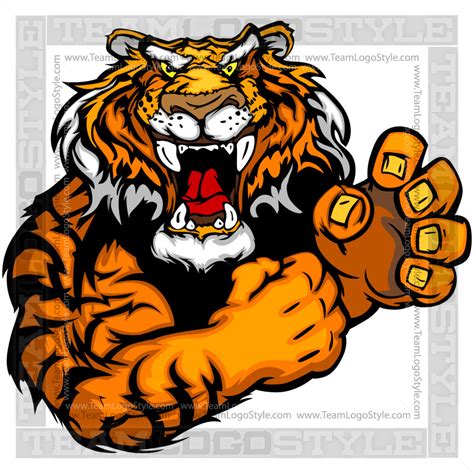 Cartoon Tiger Mascot Vector Clipart Tiger