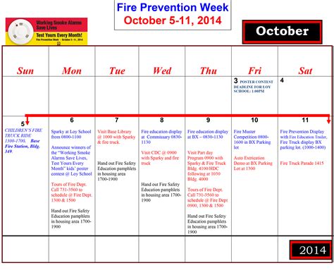 Fire Prevention Week Calendar Of Events Malmstrom Air Force Base