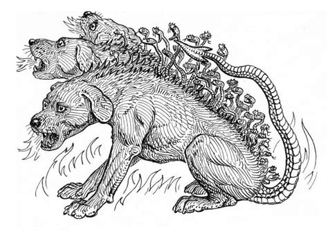 Kerberos ist in der griechischen mythologie der höllenhund, der den eingang zur unterwelt bewacht. Coloriage cerbère - Coloriages Gratuits à Imprimer