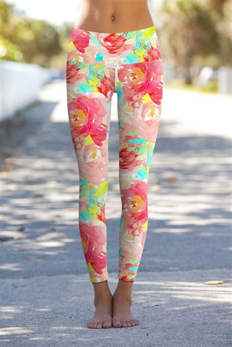 good idea lucy floral performance leggings women pineapple clothing