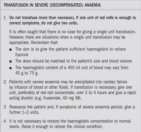 Shows The Principles Of Transfusion For Patients With Severe