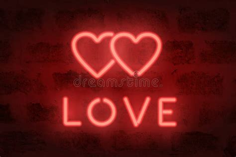 Red Neon Love Abstract Background Stock Illustration Illustration Of