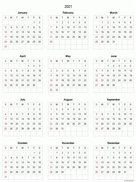 You can also customize the 2021 calendar templates using our word calendar maker tool. Blank Yearly Calendar 2021 | Calendar Template Printable