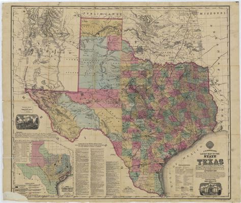 1874 Map Of State Of Texas Rivers Texas Tejano