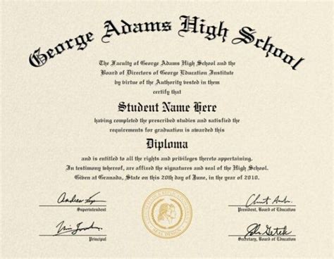 High School Diploma Template With Seal High School Diploma Free High