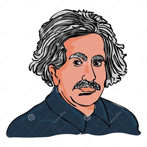 Vector De Albert Einstein Dibujo Del Retrato De Einstein Ilustración