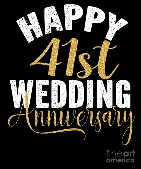 Happy 41st Wedding Anniversary Matching T For Couples Print Digital