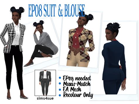Maxis Match Suit And Blouse Ep08 At Sims4sue Sims 4 Updates