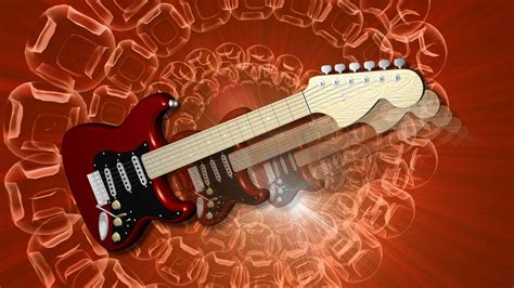 Red Artistic Electric Guitar Fondo De Pantalla Hd Fondo De Escritorio