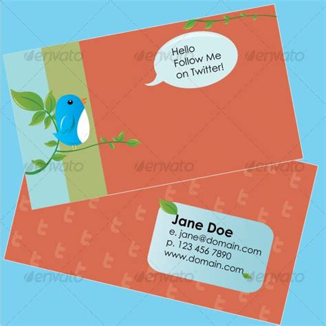 Trendy Twitter Business Card Design By Aislelyn Art Business Cards
