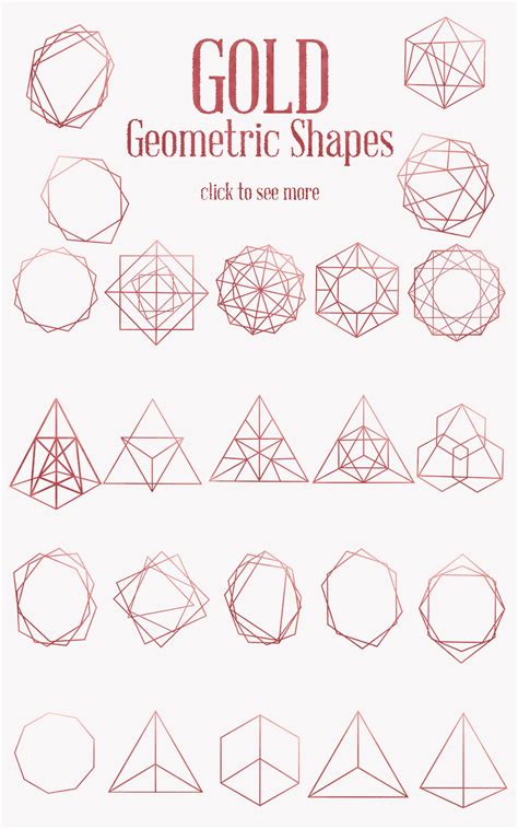 Rose Gold Geometric Shapes By Dream In Watercolor