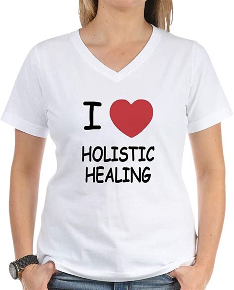 Amazon Com CafePress I Heart Holistic Healing Women S V V Neck T Shirt Clothing Shoes Jewelry