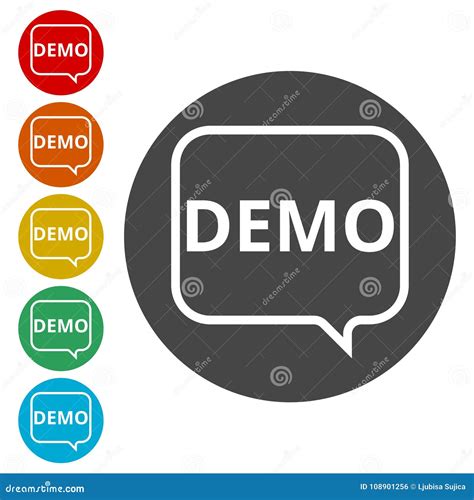Demo Sign Simple Icon Set Stock Vector Illustration Of Navigation