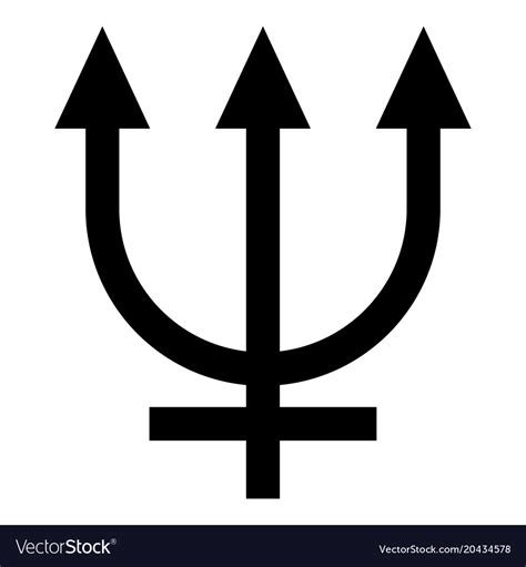 Neptune Symbol Icon Black Color Flat Style Simple Vector Image