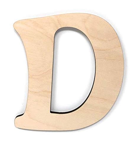 Gocutouts Wooden Letter D Cutouts Unfinished Wooden Letters Style 3