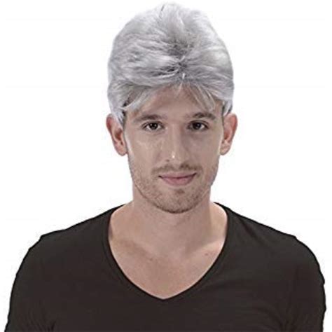 Gray Cosplay Short Wigs For Men Grey Costume Party Christmas Halloween
