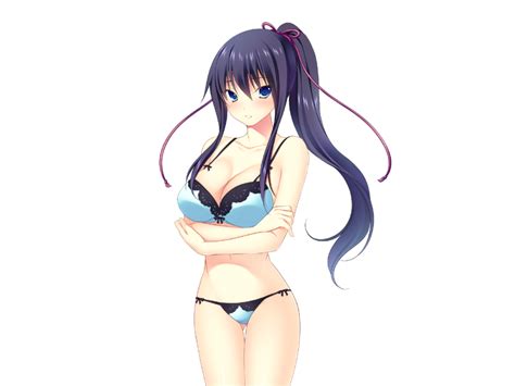 The Big Imageboard Tbib 1girl Ayase Hazuki Blue Eyes Blush Bra Breasts Character Request